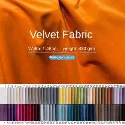 Thick Plain Velour Fabrics Per Meter for Sofacovers Pillowcases DIY Sewing High Quality Luxury Curtains Velvet Cloth Smooth Soft