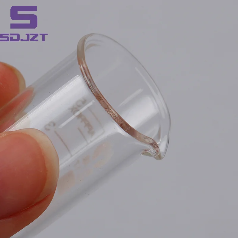 Nuovo bicchiere trasparente da laboratorio chimico con capacità di 5 pezzi da 5ml