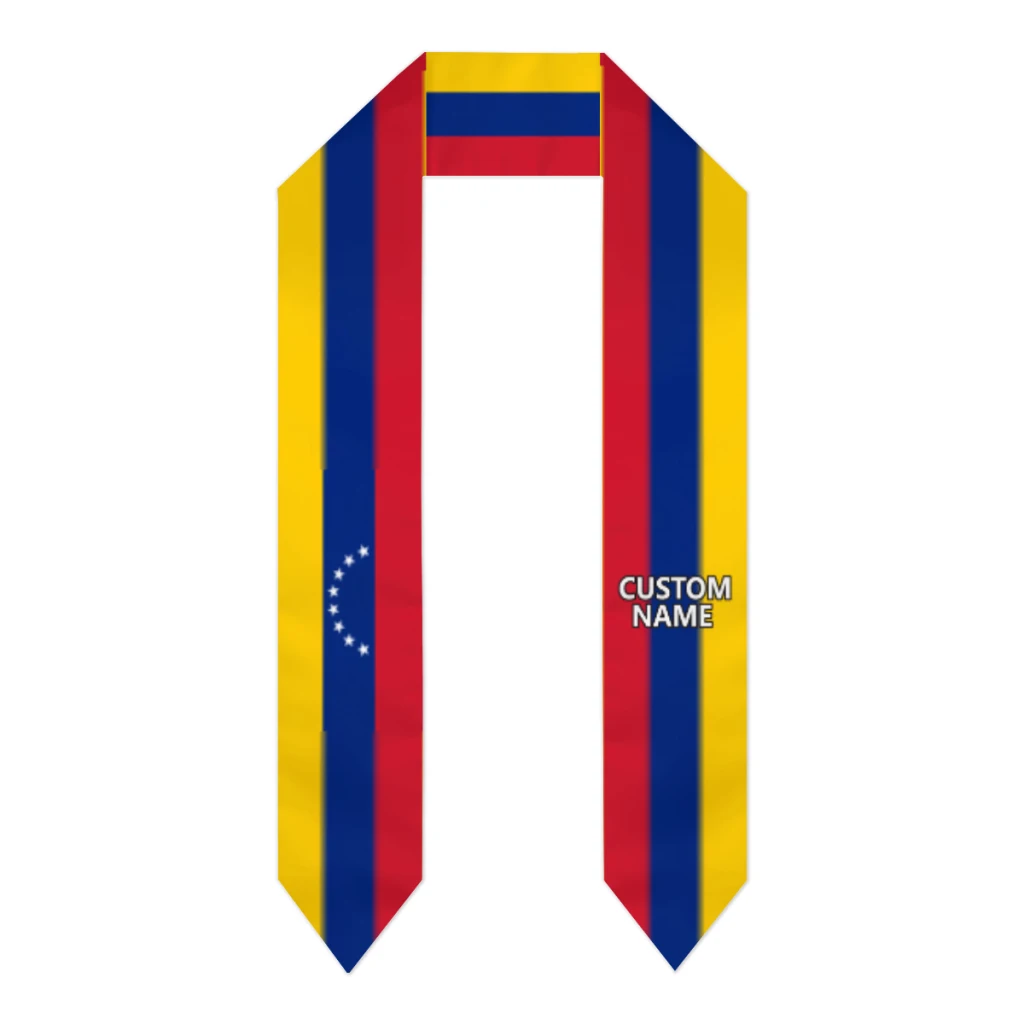 Custom Name Venezuela Flag Scarf Graduation Sash Stole International Study Abroad Adult Unisex Party Accessory