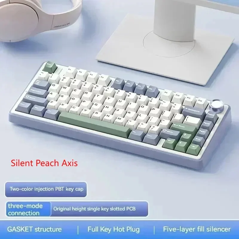 F75 Three Mode Wireless Mechanical Keyboard Bluetooth Type-C Hot Swap Gasket NKRO Custom RGB Win Mac PC Laptop Gamer Office