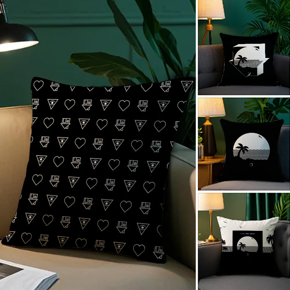 

Band The N_Neighbourhood TNBH Pillow Case Plush Fabric Soft Double Sided Print Sofa Cushion Cover Throw Pillow Covers