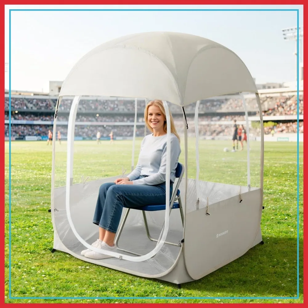 

Portable Pop Up Tent, Instant Weather Proof Clear View Shelter for Fishing, Camping, Sports Events