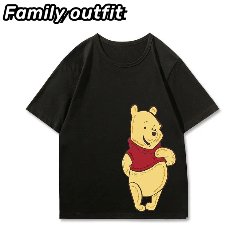 Brand Animation Winnie The Pooh Tigger Joint Peripheral Short-sleeved Men\'s Women\'s Cotton T-shirts 3-14 Years Old Boys Girls