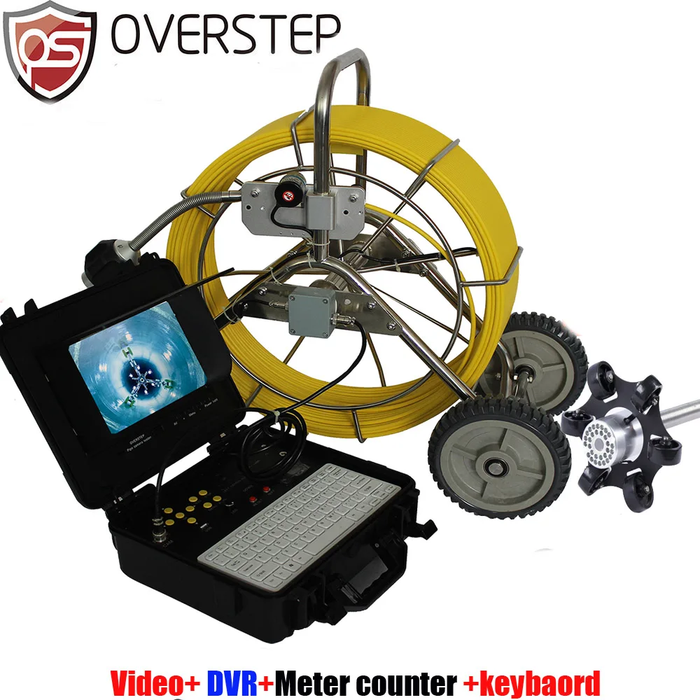 

120m DVR autoself leving Sewer Pipe Inspection Camera System Water Pipe Well camera System With 10" LCD Monitor meter counter