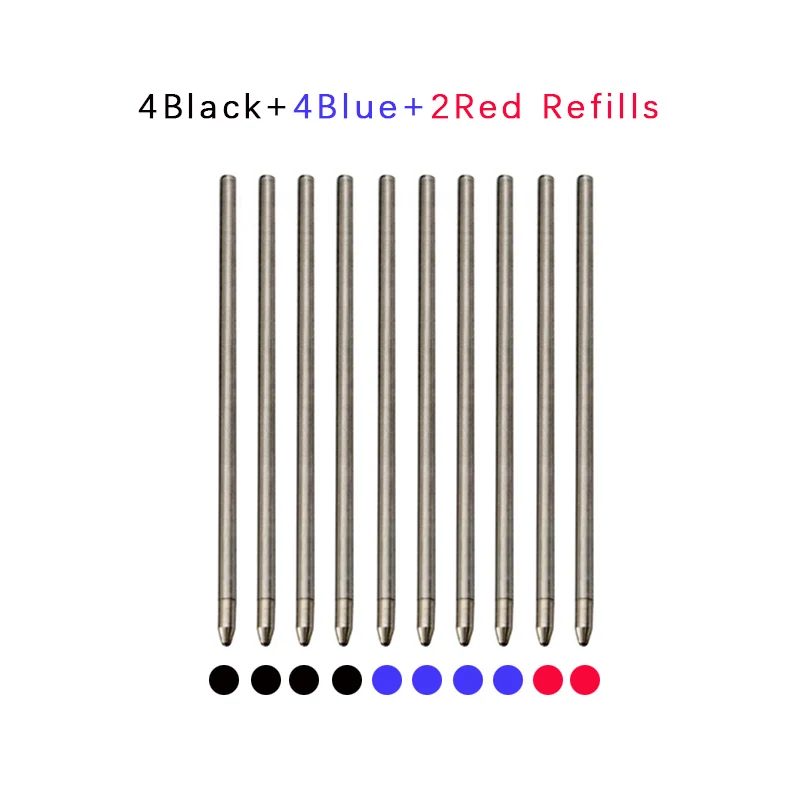 Mehrfarbiger Metall-Kugelschreiber, 0,7 mm, schwarz, blau, rot, Tintenstift, automatische Bleistiftmine, 4-in-1-Kugelschreiber-Set, Büro, Schule, Schreiben – Detail 9