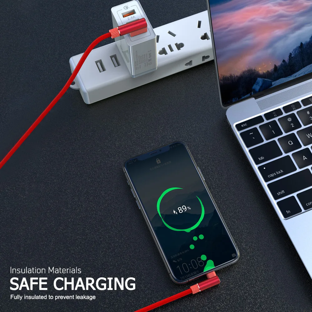 90 درجة الكوع 3A مايكرو USB كابل شحن سريع تهمة بيانات الحبل ل Xiaomi سامسونج هواوي ممن لهم Realme شاحن البيانات 1 متر 2 متر 3 متر #4