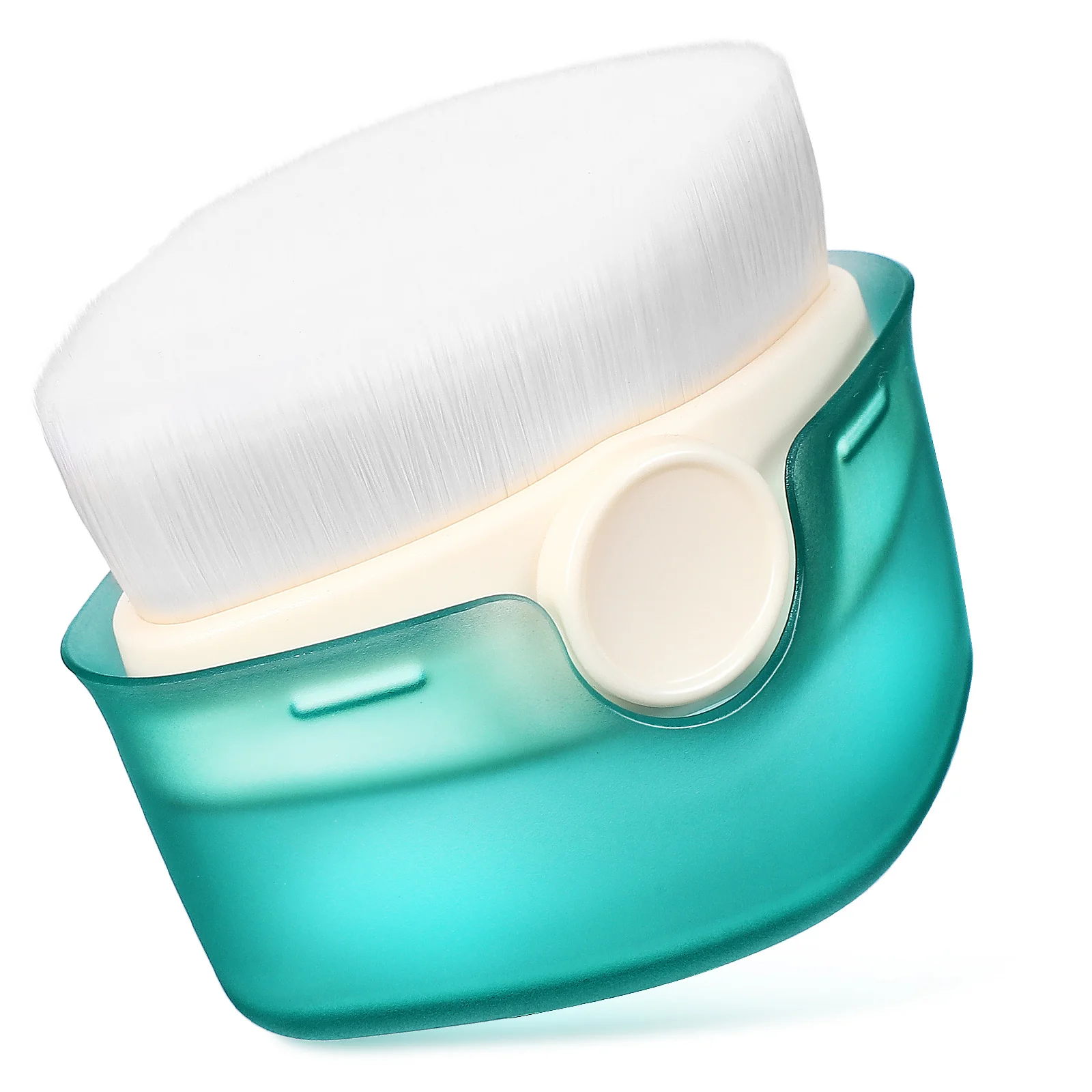 แปรงรองพื้นแบบแบนด้านบนสําหรับ Applicator กันแดดแบบแป้งเครื่องมือแต่งหน้าสําหรับเดินทางน้ําหนักเบาพร้อมฝาปิดเด็กทารก