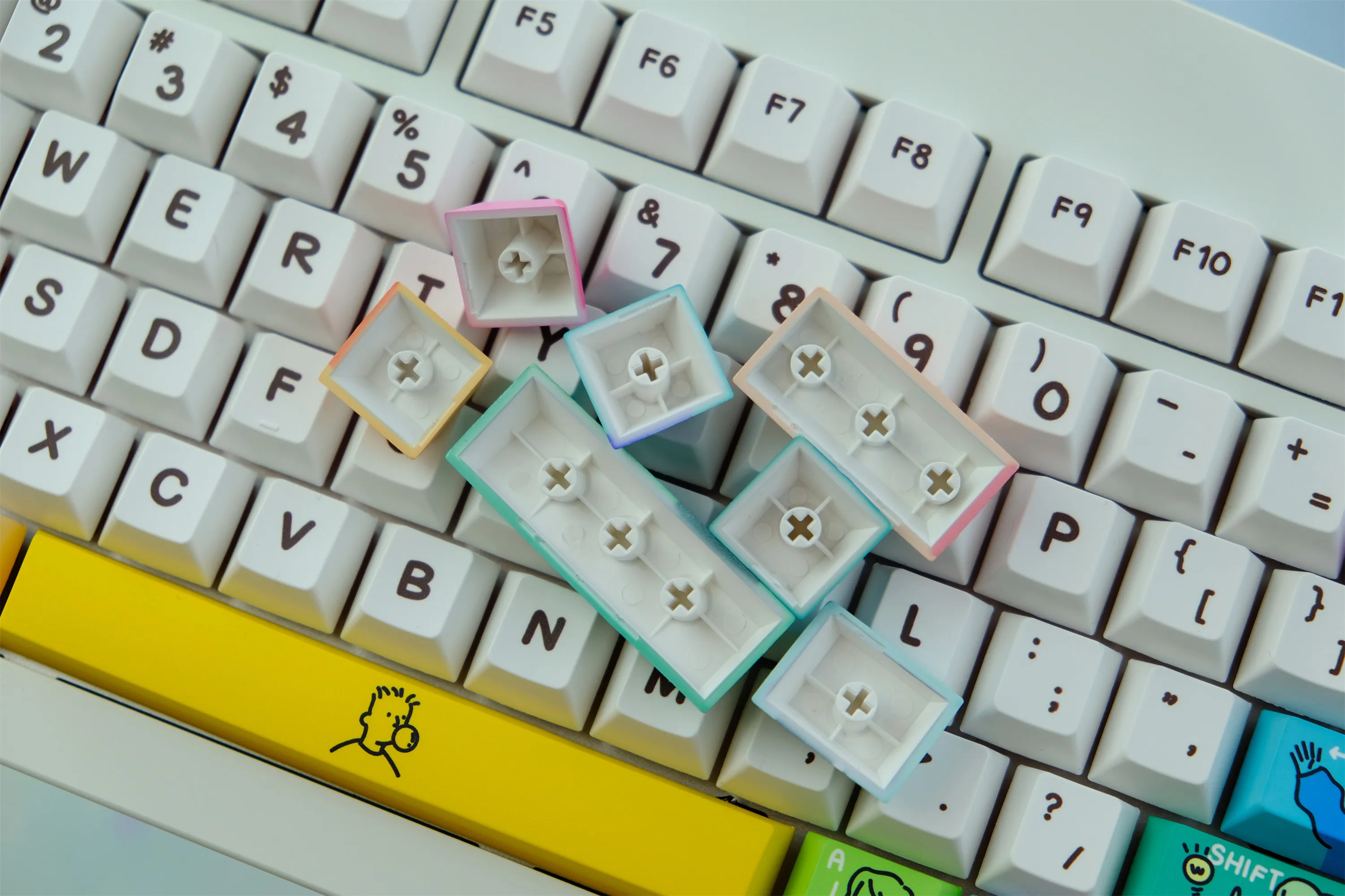 Teclas PBT personalizadas para teclado mecânico, GMK extravagantes Keycaps, Perfil de cereja, DYE-SUB, 129 chaves