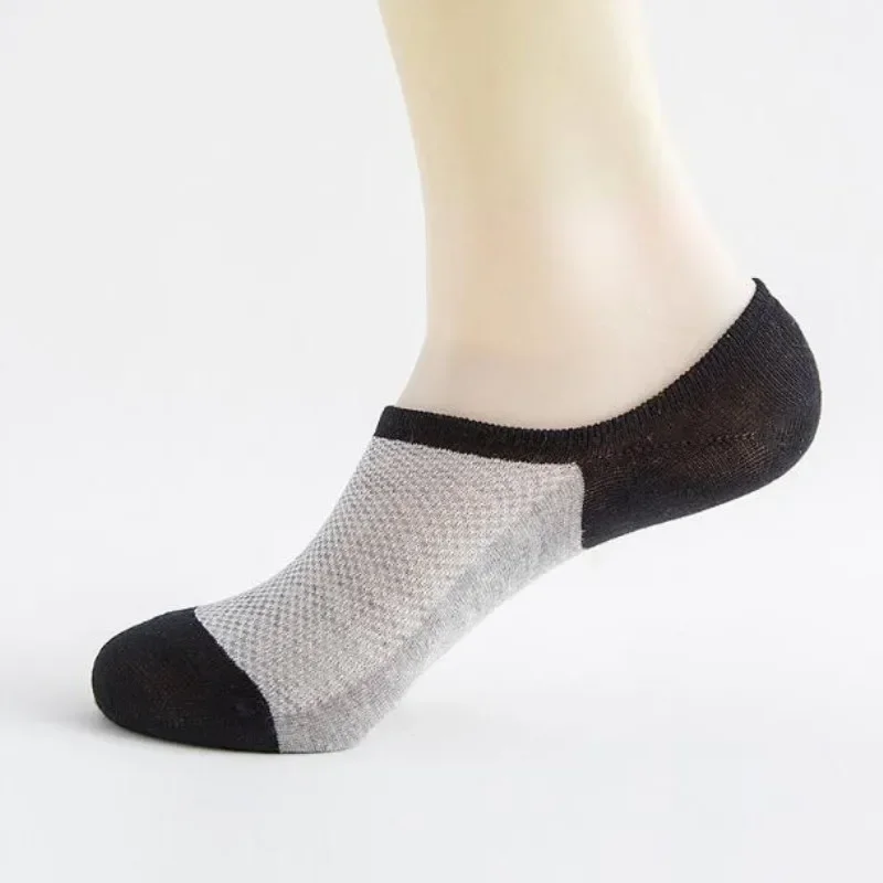 Ankle Short Cut Boat Invisible Men Socks Mesh Breathable Cotton Sports Running Summer Thin Casual Athletic Anti Slip Sock