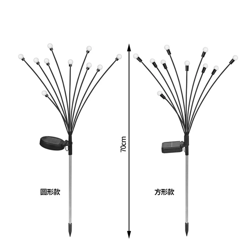 ไฟ LED พลังงานแสงอาทิตย์สำหรับสวนกลางแจ้งไฟตกแต่งภูมิทัศน์พลุไฟโคมไฟสำหรับสนามหญ้าโคมไฟตกแต่งระเบียงระเบียงบ้านในชนบท