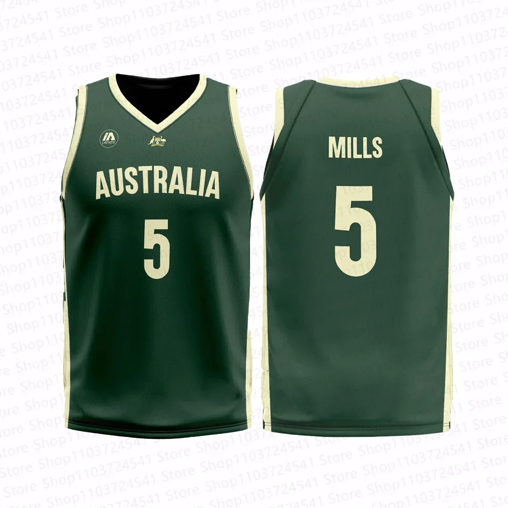 2024 Australia Basketball Jersey T shirt Summer Men/Boy Basketball Sports Sleeveless Vest Tshirt Special Basketball Jersey Set