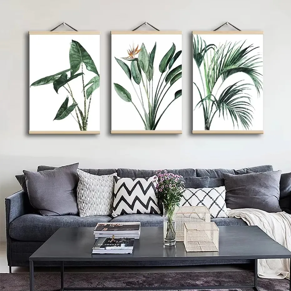 21-90cm Magnetic Wooden Picture Poster Hanger Frames Photos Wall Art Canvas Print Painting Teak Pine Wood Living Room Home Decor view 5