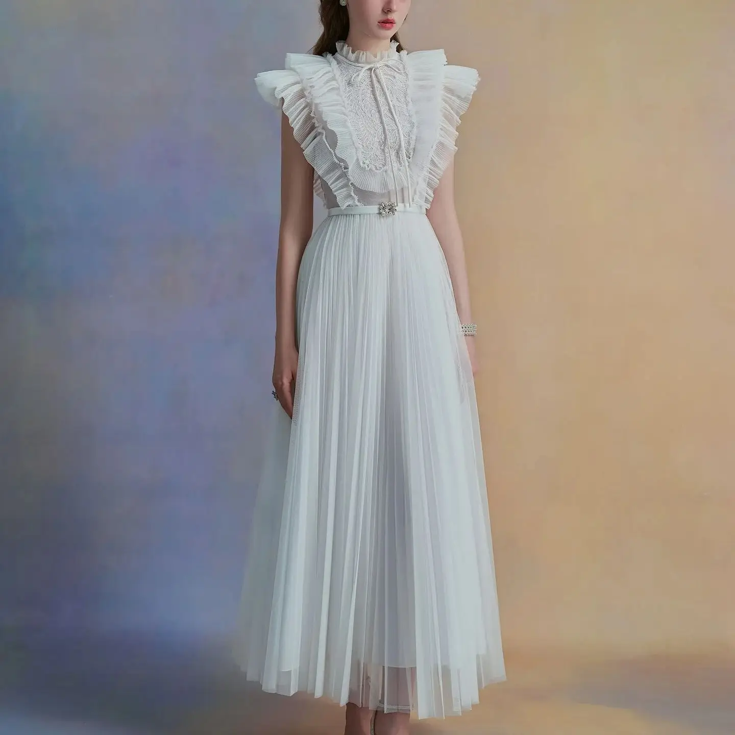 تخصيص ألف خط طاقم الرقبة بلا أكمام فستان سهرة رسمي أنيق دقيق مخصص فساتين المناسبات عالية الجودة فستان الحفلة الراقصة