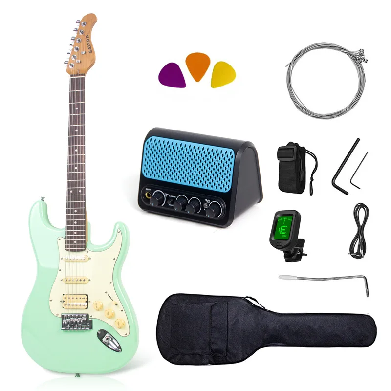ST Electric Guitar Set Wholesale, Maple Neck Poplar Body Single Rocking Bridge, Boutique Entry-level Electric Guitar