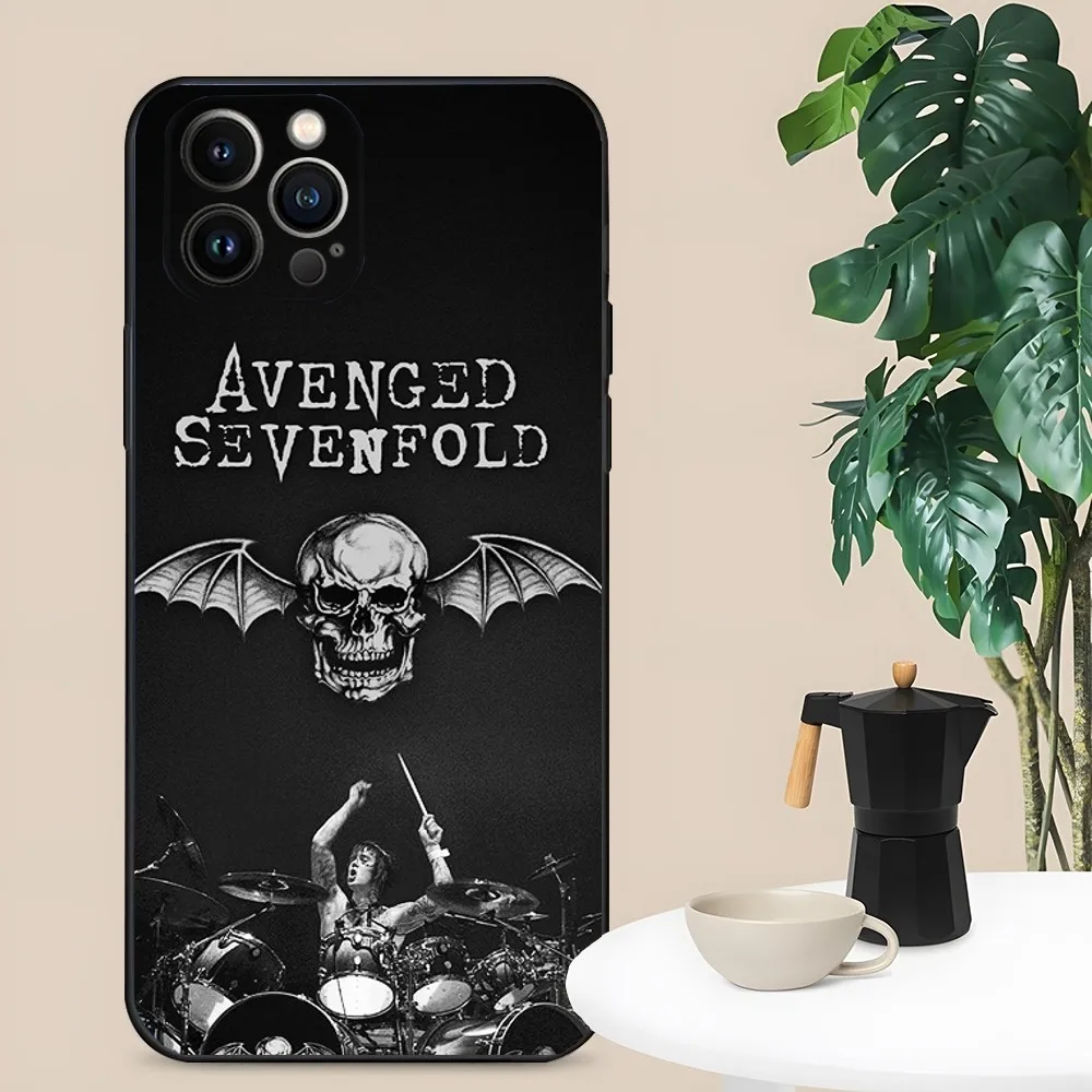 A-Avenged Sevenfold Phone Case For Apple iPhone 15,14,13,12,11,XS,XR,X,8,7,Pro,Max,Plus,mini Silicone Black Cover