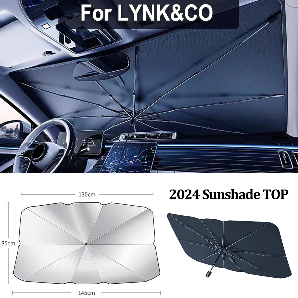 2024 2025 Car Sunshade Windshield Umbrella For LYNK&CO 01 02 03 04 05 06 08 09 02 Hatchback Car Front SunShade 2021 2022 2023