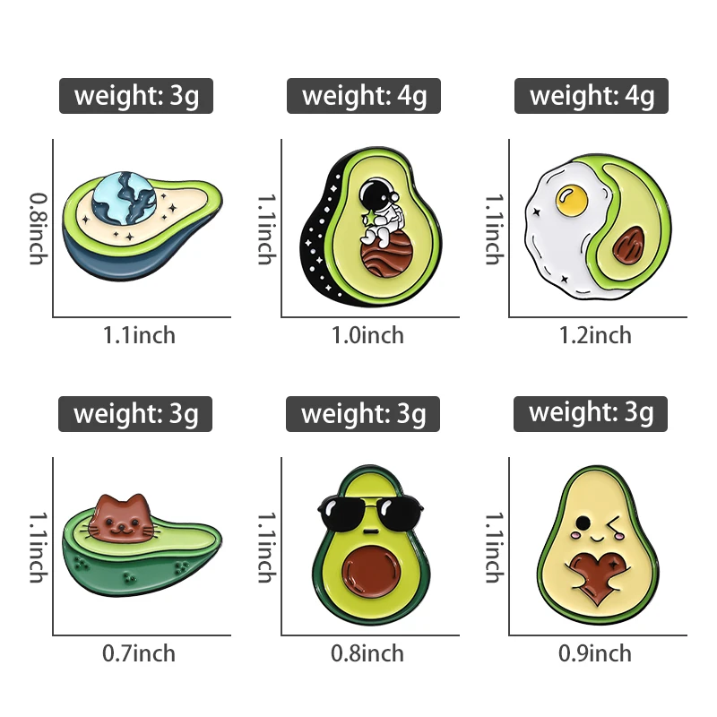 COOL Avocado Enamel Pins Space Astronaut Planet Metal Brooches Fashion Lapel Badge Backpack Clothes Jewelry Gift for friends