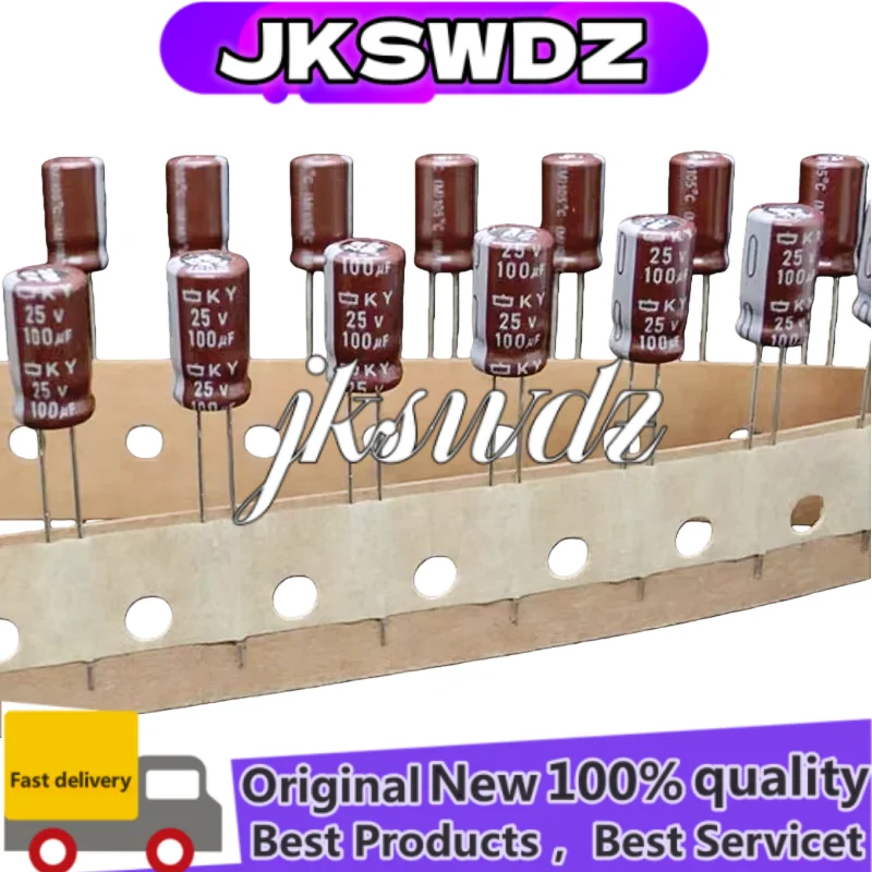 

2024 50-200 pcs new 100uF 25V NCC Ky series 6.3x11mm low impedance original 25V100uF motherboard capacitor
