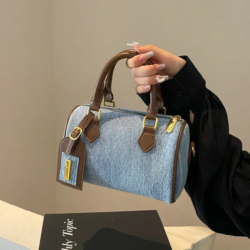 Moda jednokolorowa torebka dżinsowa jakość sprzętu wszechstronna torba na ramię 2024 gorąca sprzedaż torba Crossbody dla kobiet Bolsas Femininas