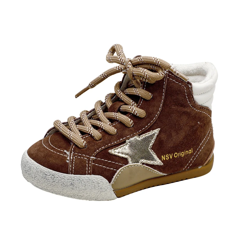 

New Autumn Winter Children's Boys Girls Korean-style Fashionable High-top Sneakers Kid Toddler Flat Casual Skate Shoes