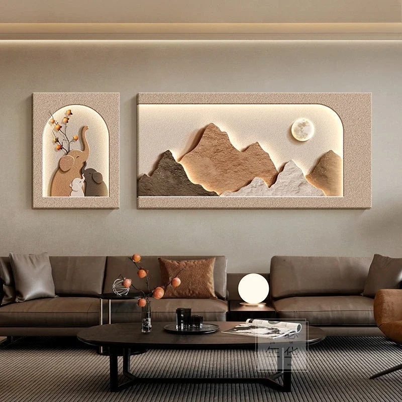 Decorative paintings, living room light luxury high-end sofa background wall, bedroom painting