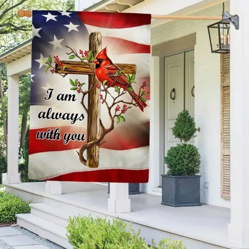 Cardinal Christian Cross I Am Always With You American Flag Graden Flag UUI GGX