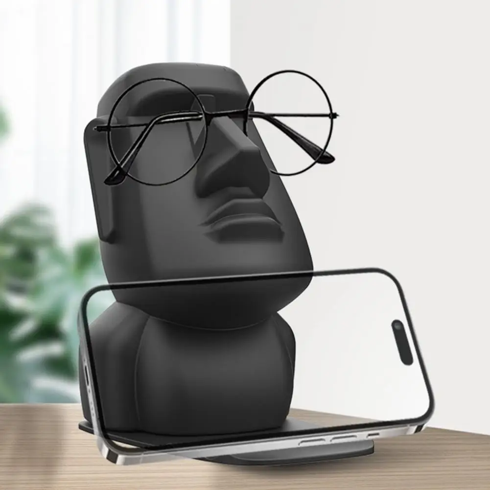 

Eyeglasses Holder Easter Island Head Glasses Display Rack Desk Sunglasses Holder Stand for Home Office Nightstand Decor
