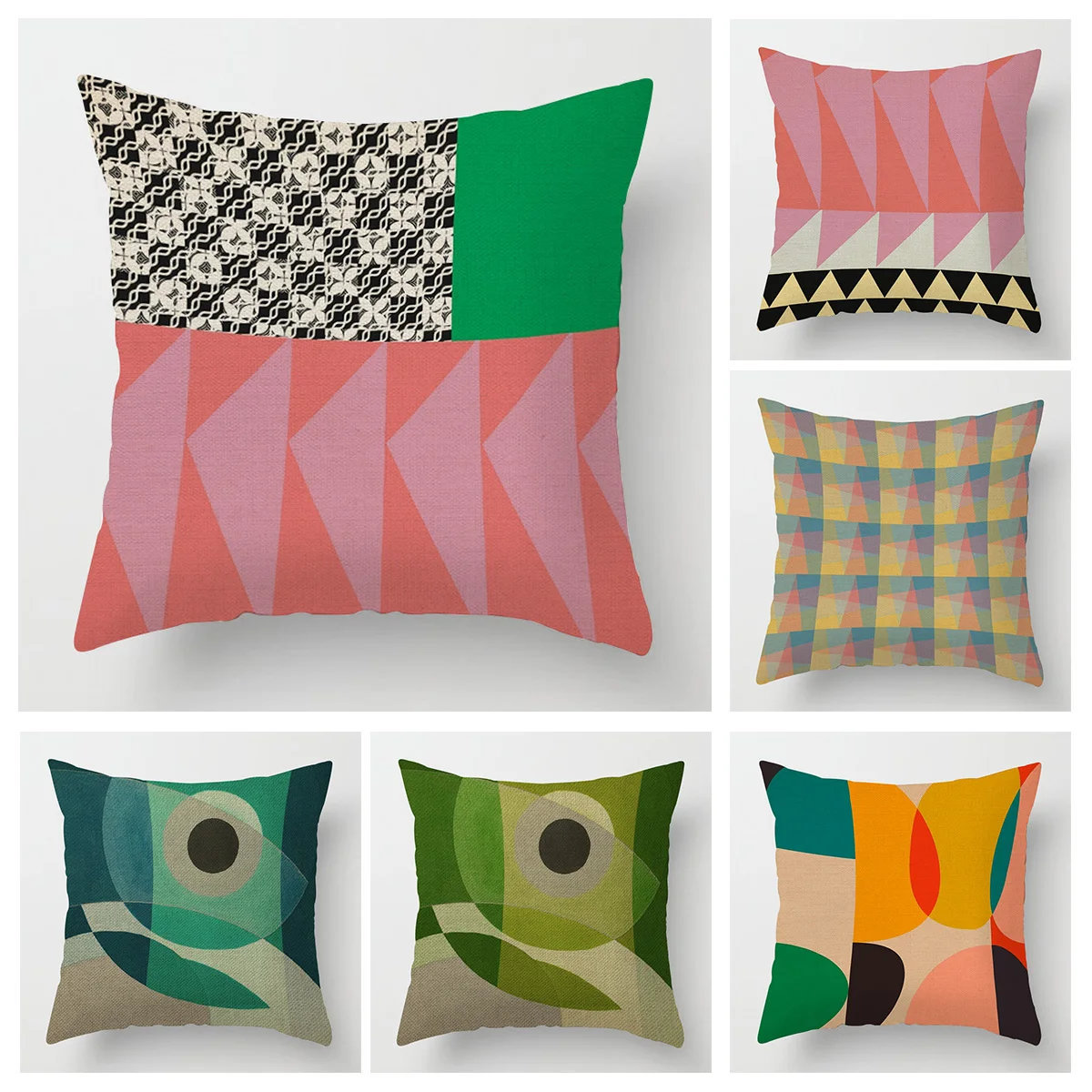 Abstract Geometric Pillowcase 18x 18 Inch Machine Washable Four Seasons Universal Home Decorative Cushion Cover 45x45cm