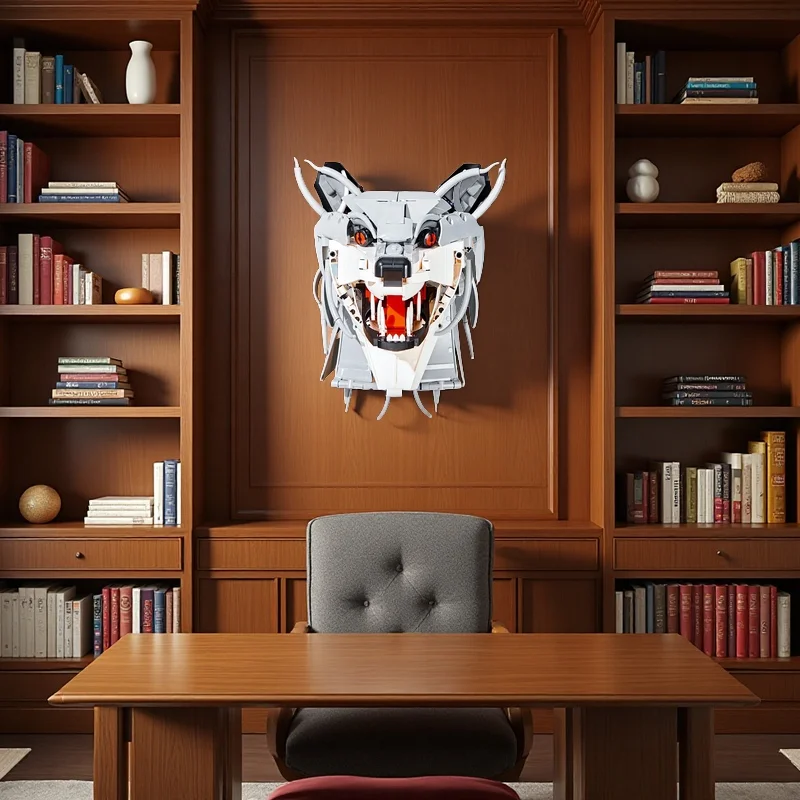 

992PCS Animal Series Wolf Head Building Blocks Toy, can be wall-mounted, desktop decoration, assembly collection, holiday gift