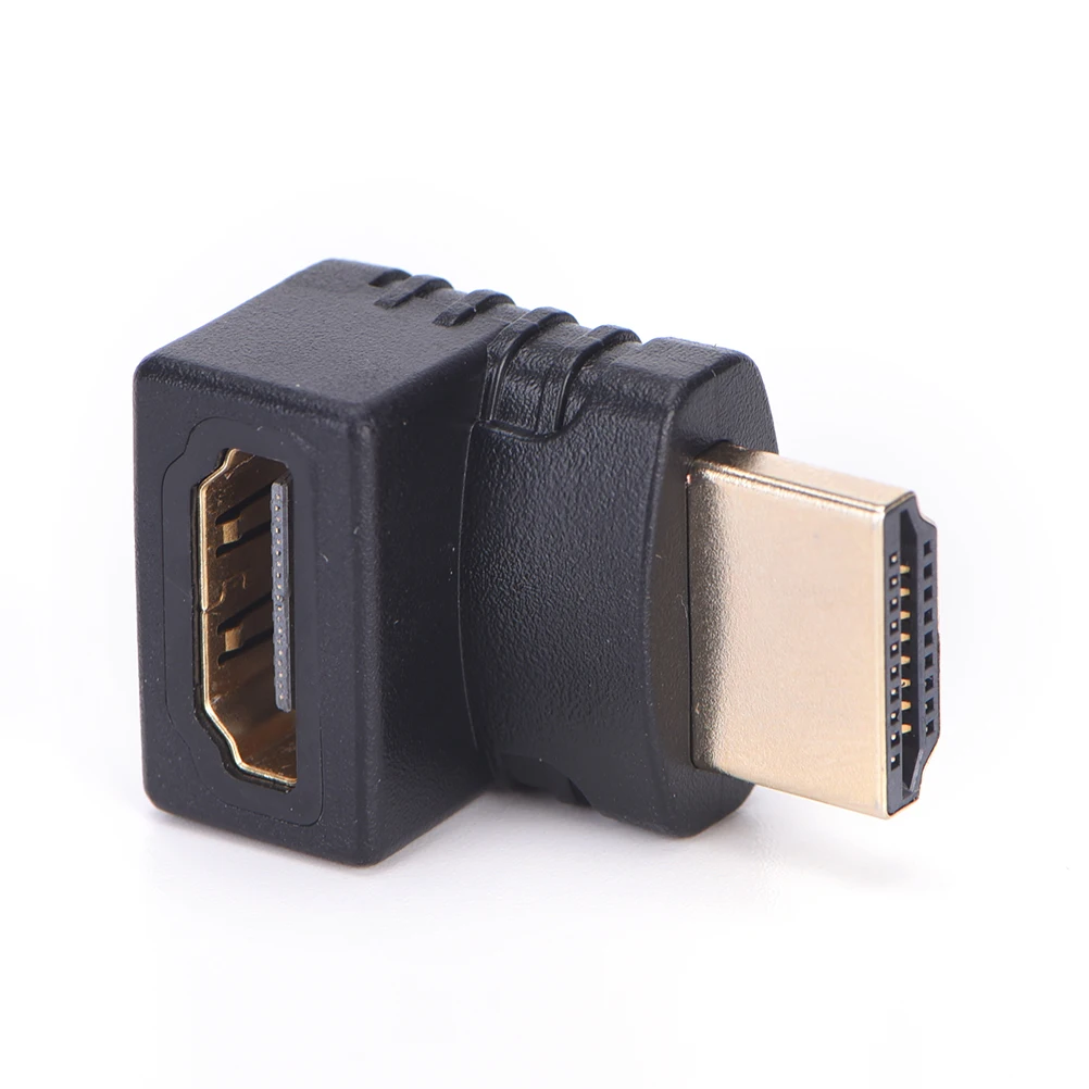 1PC 90 Degree HDTV 1080P HDMI Cable Connector HDMI V1.4 Right Angle A Male To HDMI V1.4 B Female Adapter