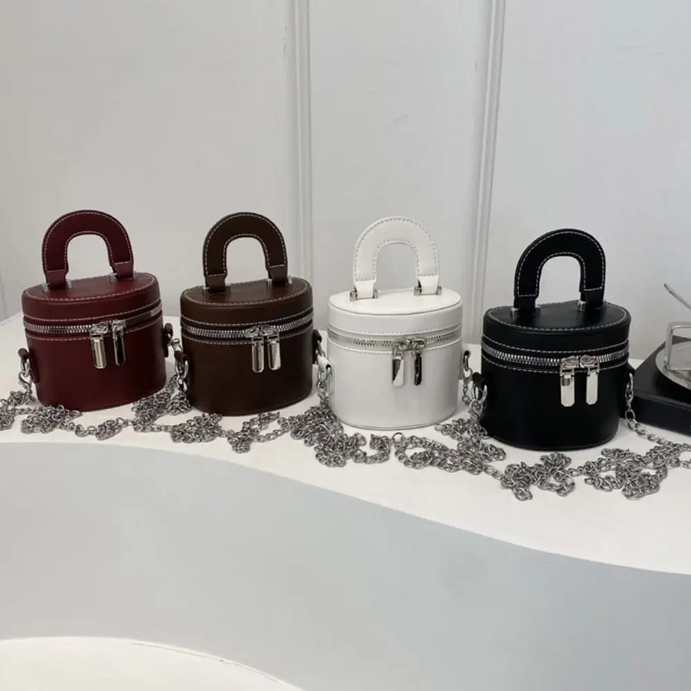 

Fashion Solid Color Box Crossbody Bag Minority Design Shoulder Bag Mini Lipstick Bag Handbag Metal Chain Clothes Match Bag Girls
