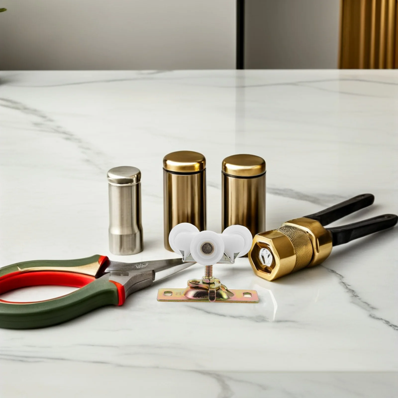 

1Set Quiet Sliding Door Rollers Heavy Duty Metal Bearing Wheels for Wardrobe Closet Glass Doors Smooth Silent Operation