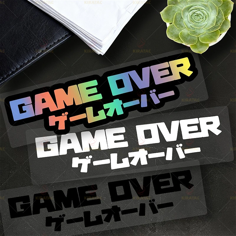 

1pc GAME OVER Motorcycle PVC Stickers for Motorcycle Fairing Tailbox Car Window Trunk Scooter Universal Waterproof Vinyl Decals