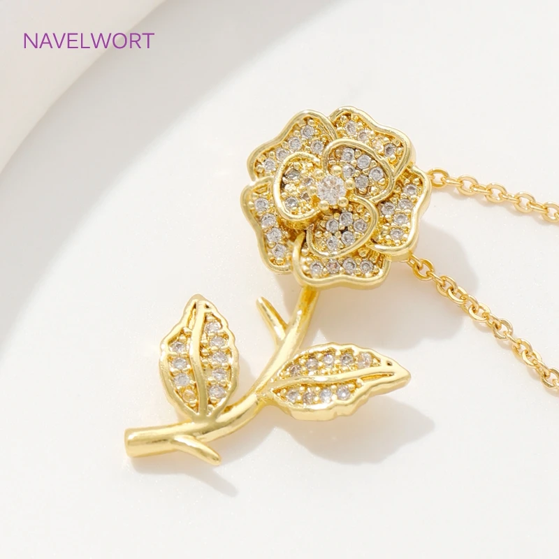 18K金メッキ真鍮ペンダント,ローズ,ベア,スクエアチャーム,ネックレス作り,DIYジュエリー素材,卸売り,ファッション