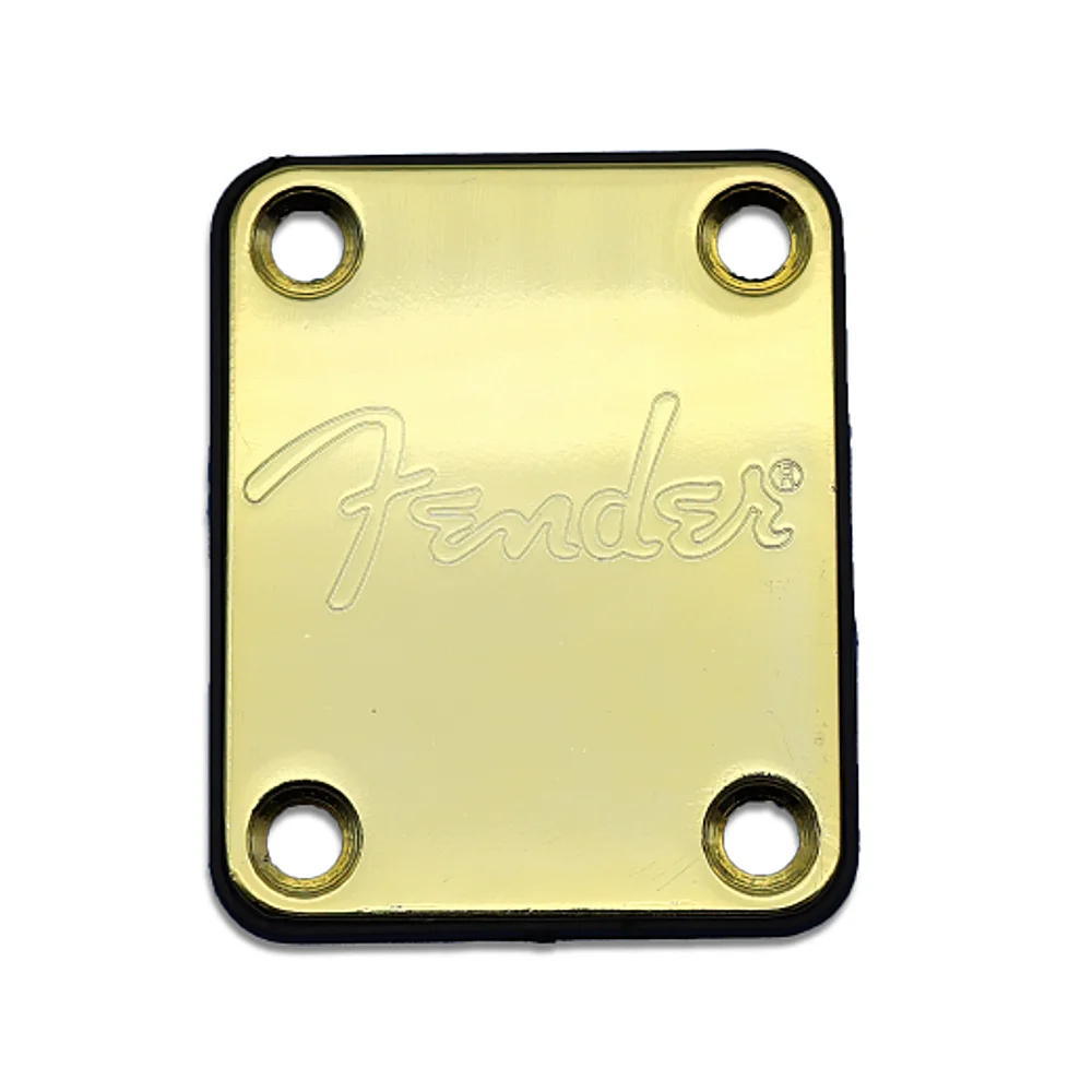 Guitar Neck Plate Standard 4 Holes with Screws Compatible with Strat Tele Electric Guitar Jazz Bass 3 Colors with Logo