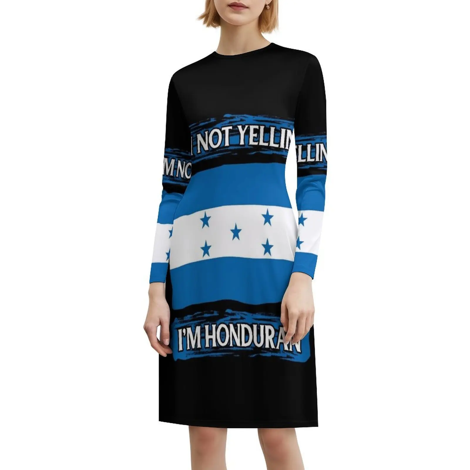 أنا لا أصرخ أنا هندوران هدية مضحكة فستان بوهيمي بدون أكمام متعدد الطباعة شاطئ عطلة فستان الحفلات هندوراس #6