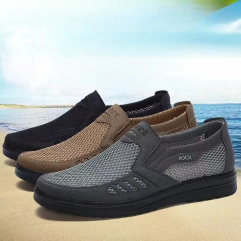 Men's Loafers Summer Breathable Canvas Shoes for Man Outdoor Lightweight Walking Flats Men's Sneakers Slip-On Driving Man Shoes
