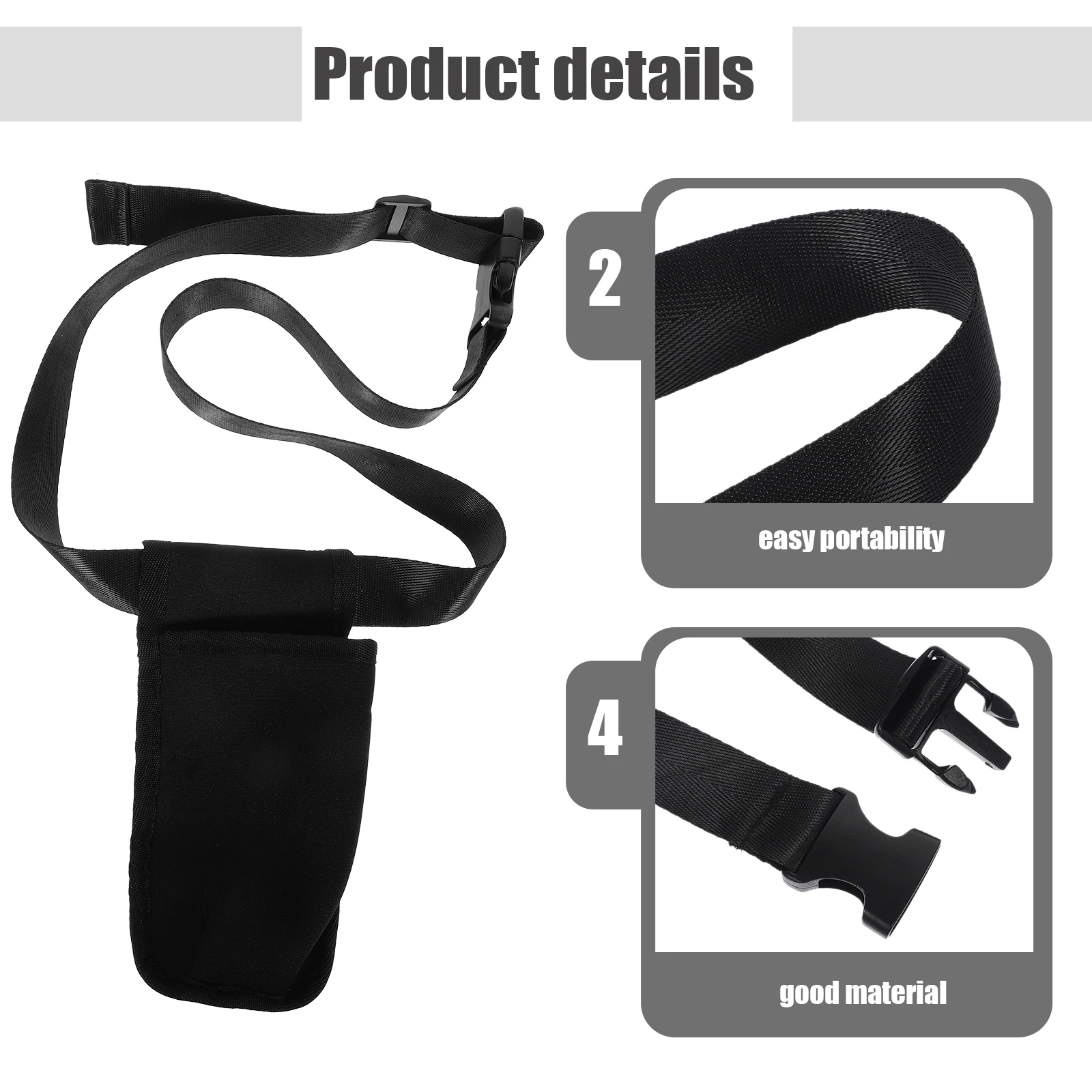 

Massage Oil Black Cylinder Essential Oil Bottle Fanny Pack Portable Diving Cloth Waist Bag Storage Pouch For Bottles