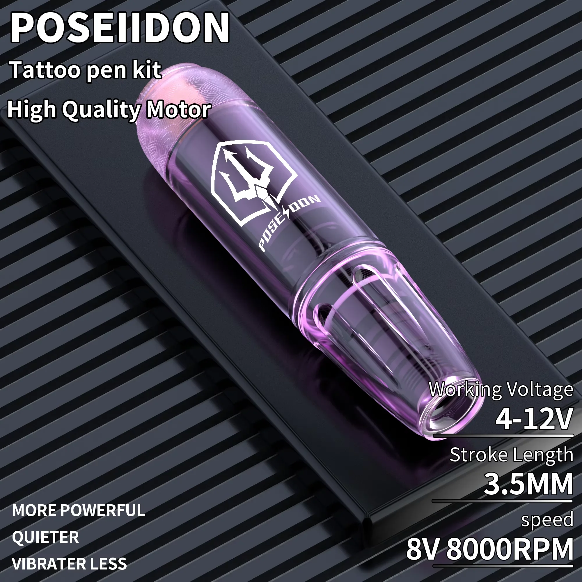 POSEIDON Tattoo Machine Kit Tattoo Gun Kit Complete Set with 20 Tattoo Needles 1500Mah Battery Tattoo Machine Cordless Tattoo Machine Tattoo Supplies Tattoo Inks Complete Cordless Machine for Beginners And Tattoo Artists