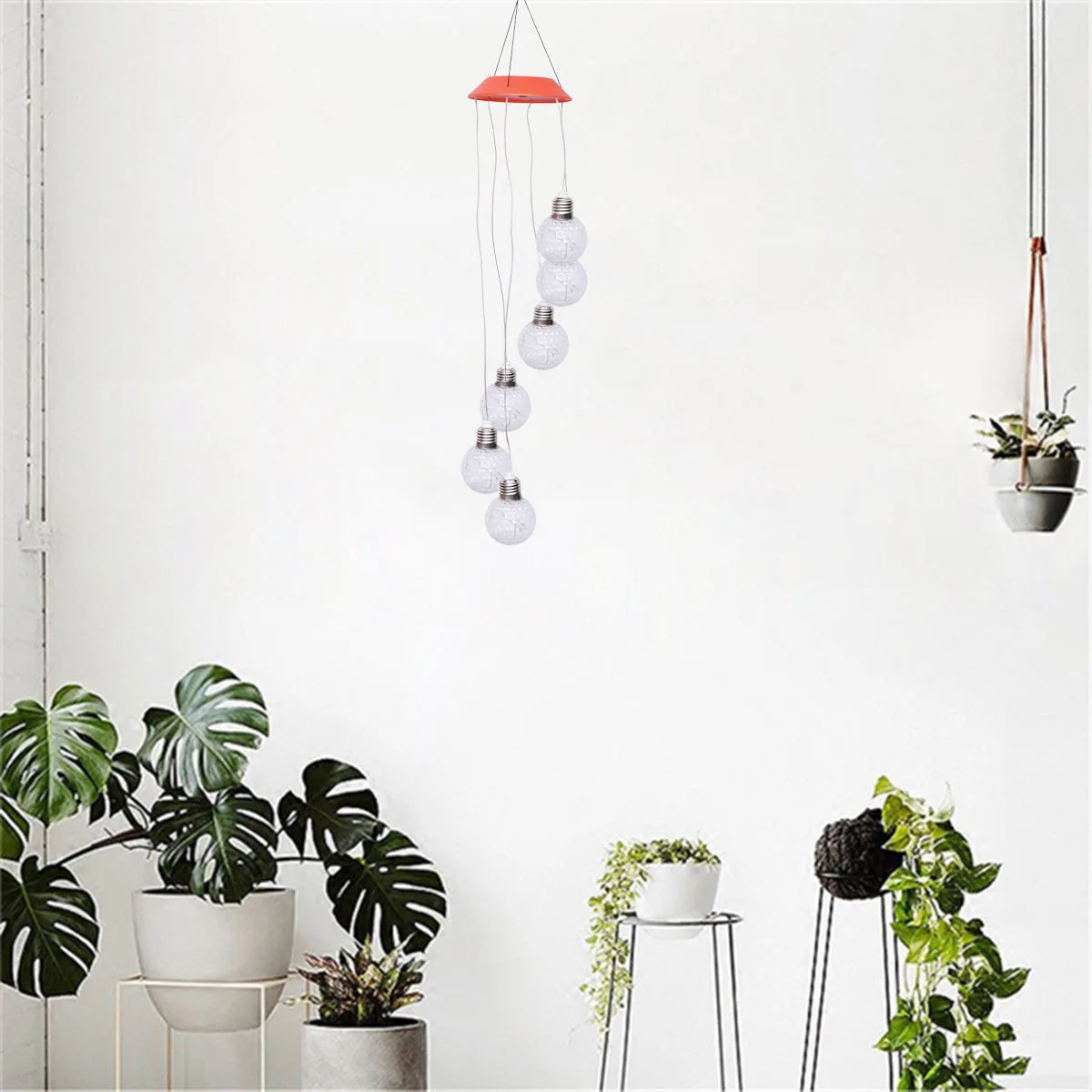 تغيير لون LED كرة جولف لمبة الرياح الرنين ضوء الشمس في الهواء الطلق ديكور مصباح معلق للمنزل حديقة الفناء