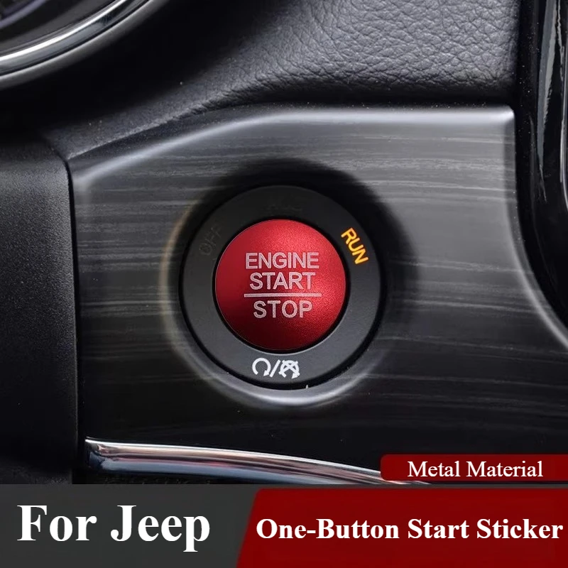 For Jeep Grand Cherokee One-button Start Ignition Button Decorative Sticker Start Button Protective Cover Interior Accessories