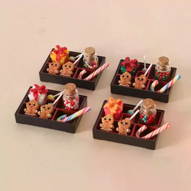 5/6/8Pcs/SET Mini Christmas Gingerbread Man Resin Ornament Set For Desktop Decor DIY Micro Landscape Holiday Decor