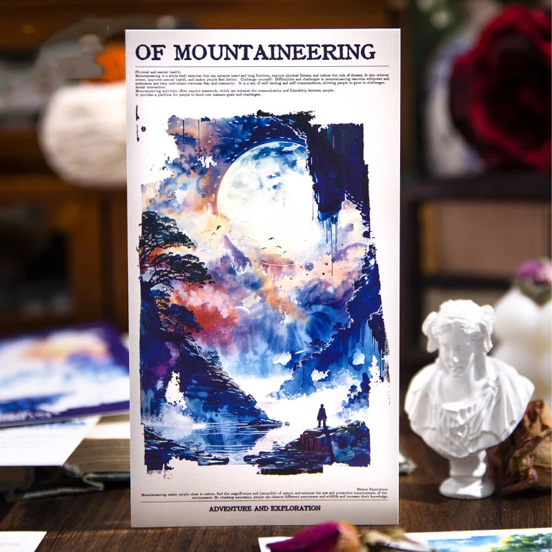 Fantasia Series Vintage Forest Cloud ภูมิทัศน์วัสดุกระดาษสร้างสรรค์ DIY ขยะ Journal วัสดุ Collage สมุดภาพเครื่องเขียน
