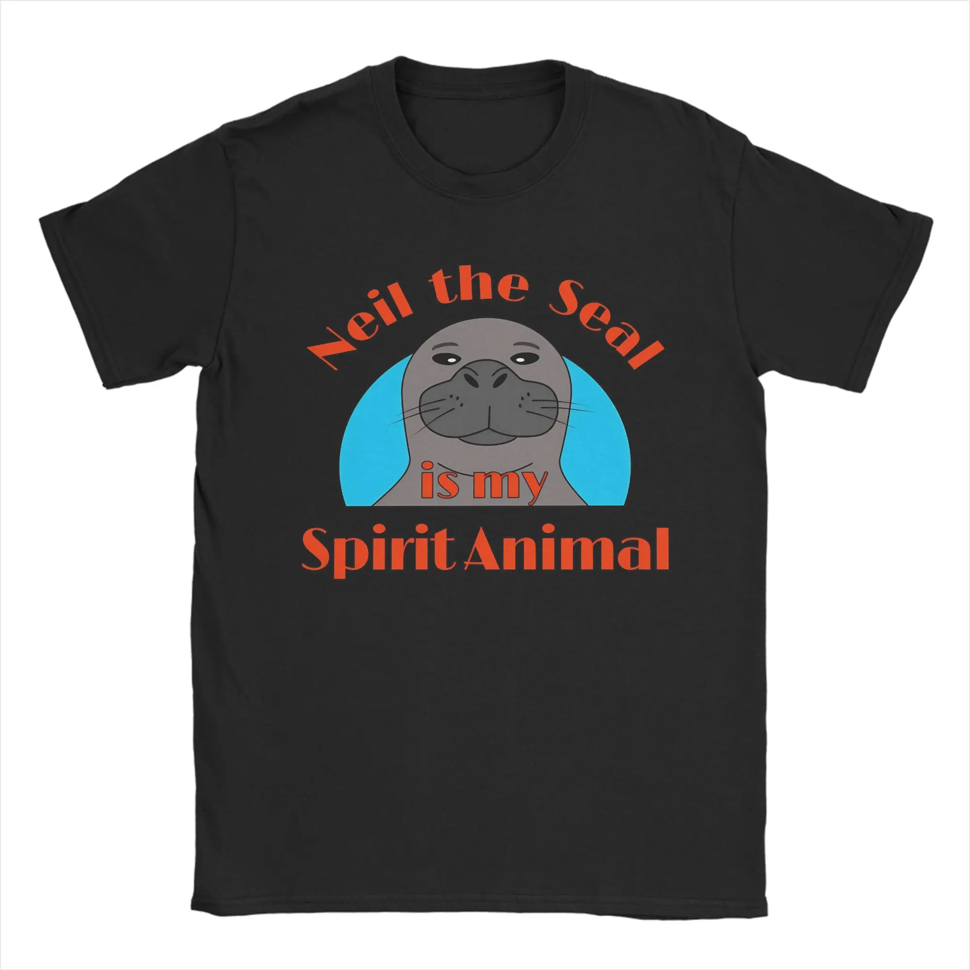 Men Neil The Seal Is My Spirit Animal T-Shirts Cotton Tops Summer Vintage Short Sleeve T-Shirt Crewneck Harajuku Custom Tshirt