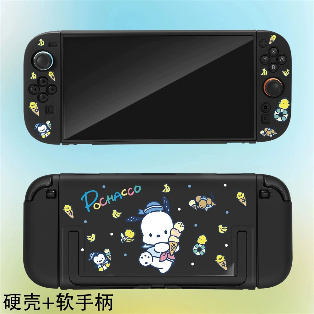 Ice Cream Pochacco Protective Case for Switch 2 Hard PC+TPU Cover Protector TV Dock Station Base Case for Nintendo Switch 2