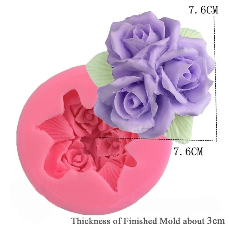 

3D Silicone Moulds DIY Flower Soap Mold Rose Making Cake Decorating Tools Bakery Accessories Fondant Molds 2023 1pcs