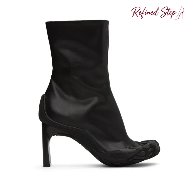 Five Finger Toe Fashion Novel Women Boots Black/pink/white High Heel Ankle Boots 2026 New Elastic Mesh Cloth Luxury Socks Boots