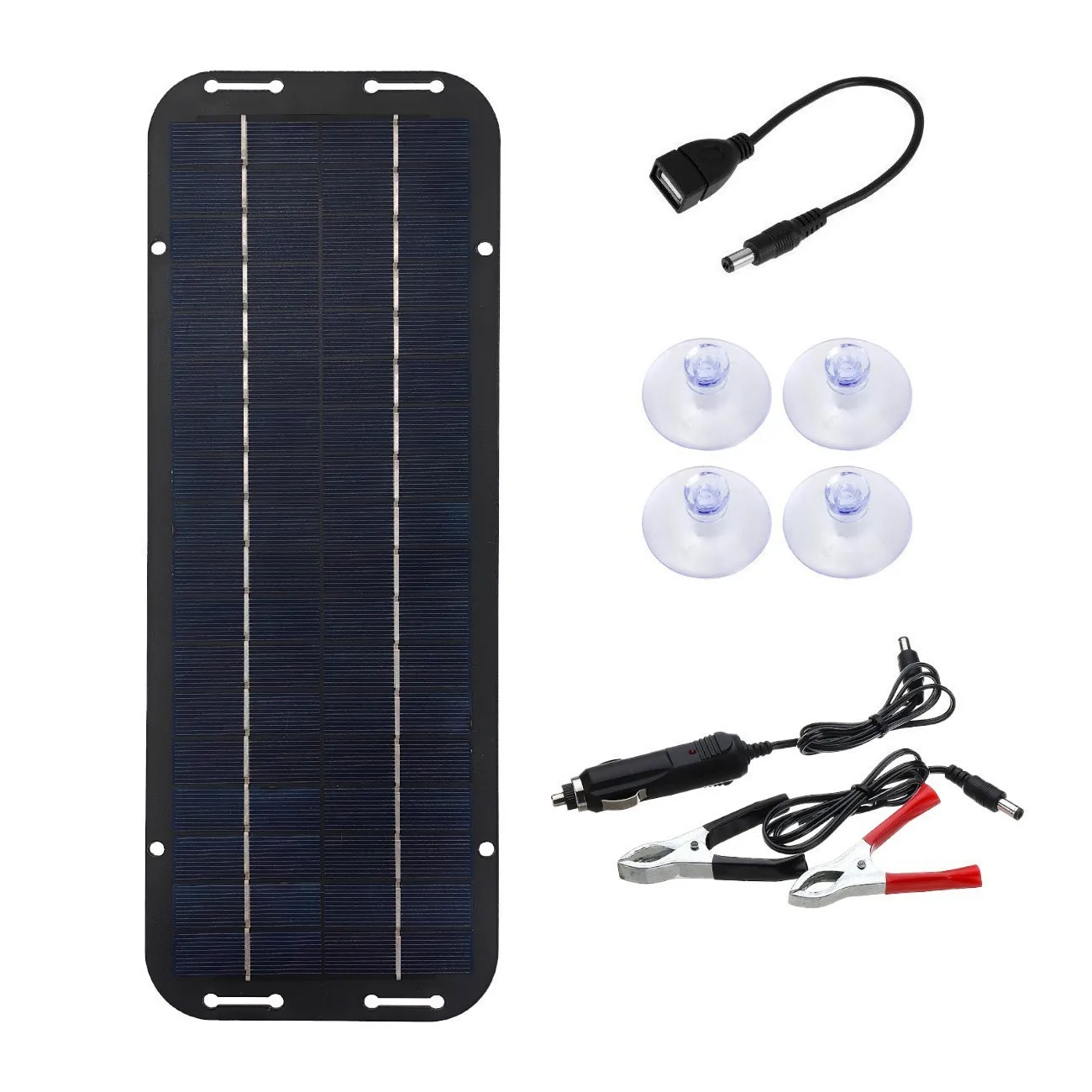5W 6W 30W18V 12V Solar Flexible Panel for RV Boat Motorcycle Battery Charging
