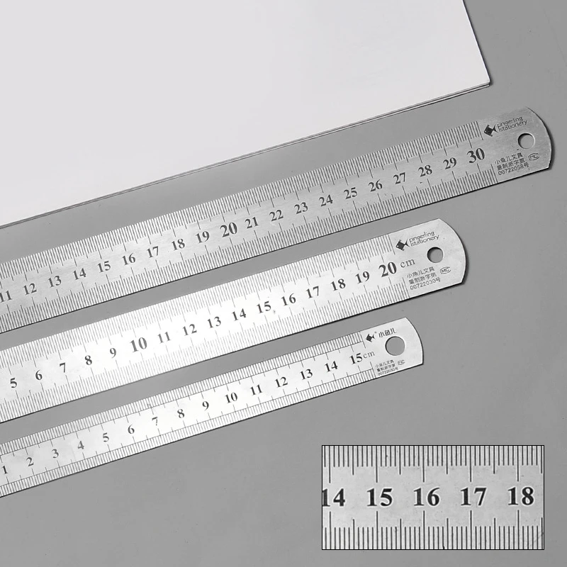 Imagem -04 - Precisão Régua Reta Escalas Métricas e Imperiais Escritório Aprendizagem Papelaria Suprimentos 20 cm 30 cm 40 cm 50cm 9704 Aço Inoxidável de Alta