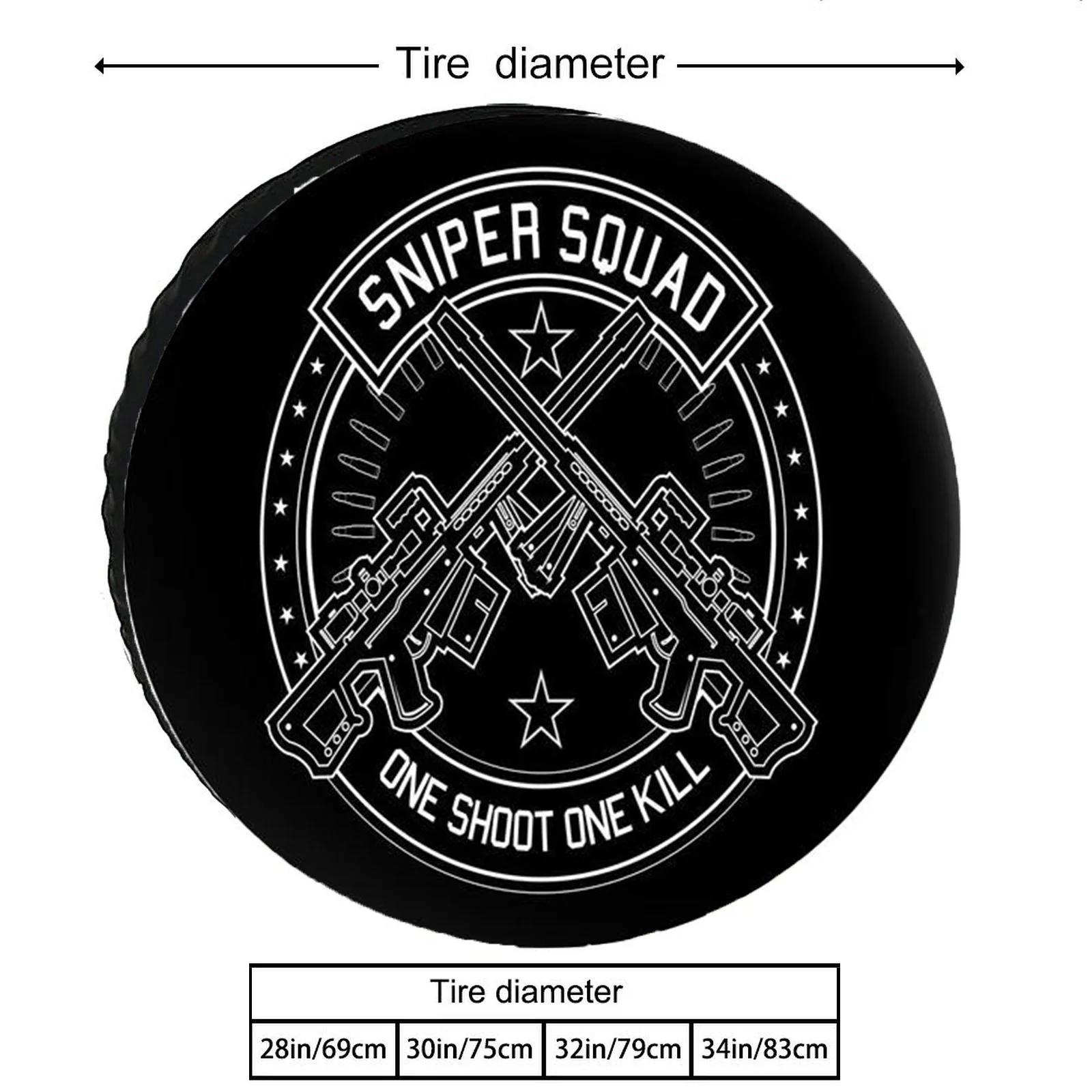 Gun Expert Pattern, Polyester Tire Cover, Spare Tire Cover, High Elasticity Design, Suitable For Suvs/Off-Road Vehicles/Sedans,